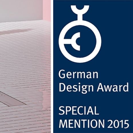 German Design Award 2015 für Dallmer: 
TistoLine - die flache, kurze Duschrinne
